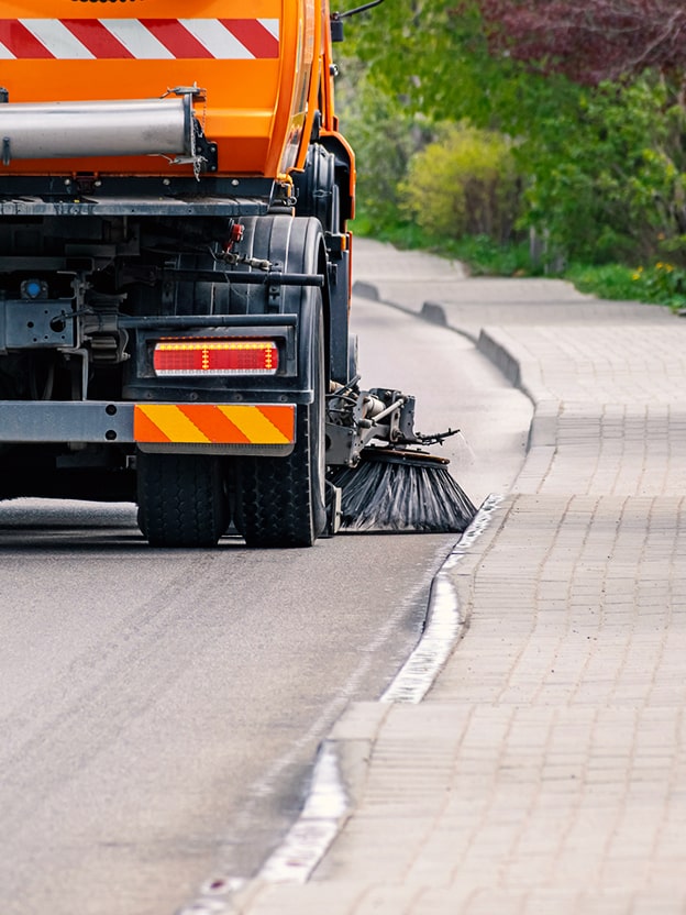 mechanised way of sweeping the road